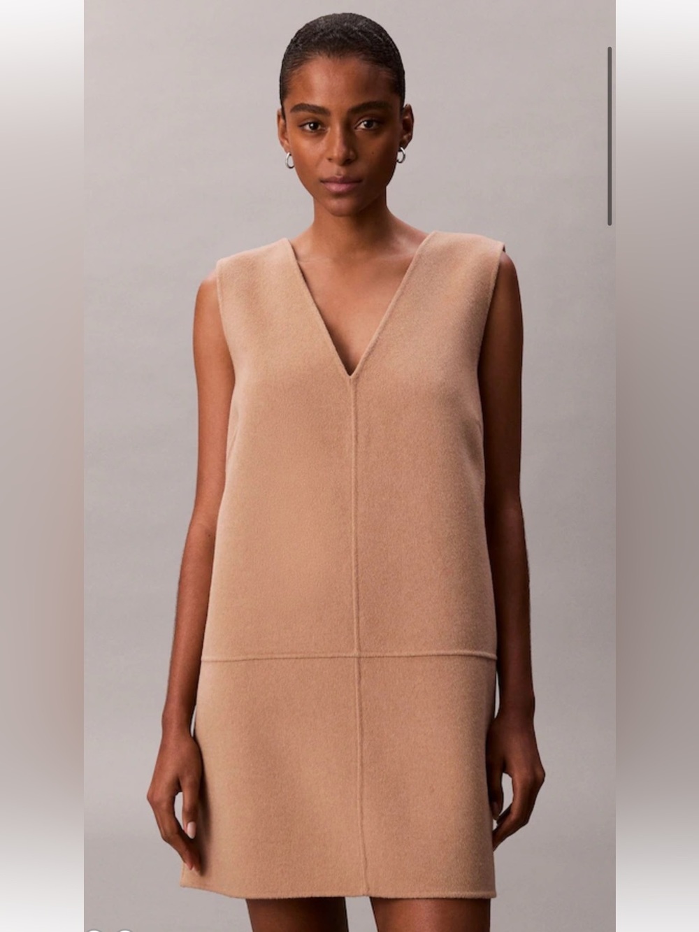 Calvin Klein Brown Double Face Wool Dress 8 NWT